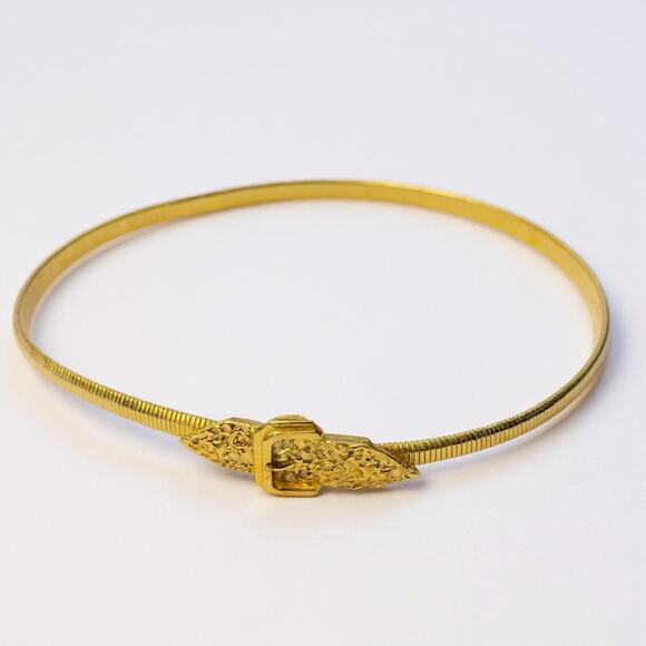 Vintage N.Y.C. Women\'s Gold Tone Metal Etruscan Buckle Waist Belt One Size main image 9